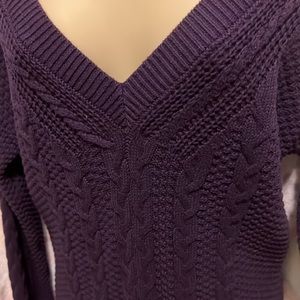 NWOT - A&F Cable Knit Cotton Sweater Dress-Plum Women’s - S